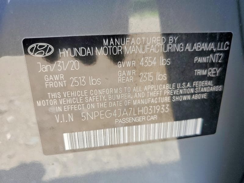 2020 HYUNDAI SONATA SE 12