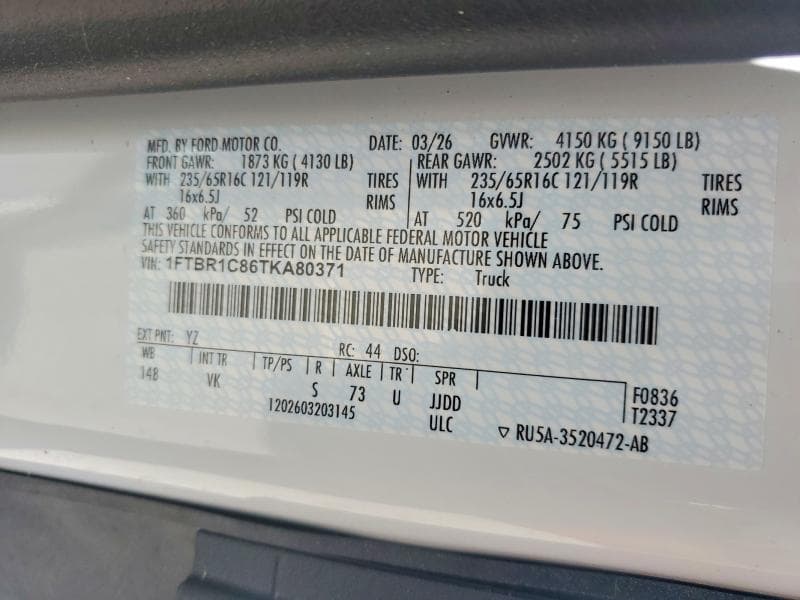 2026 FORD TRANSIT DELIVERY VAN 14