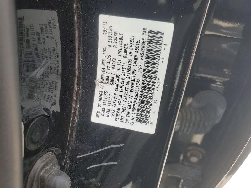 2016 HONDA ACCORD EXL 12