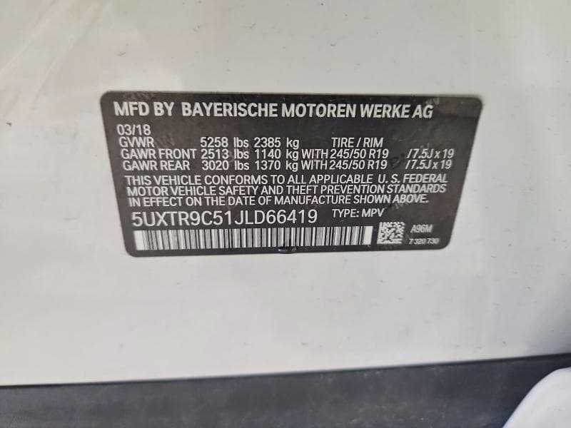 2018 BMW X3 XDRIVE30I 13