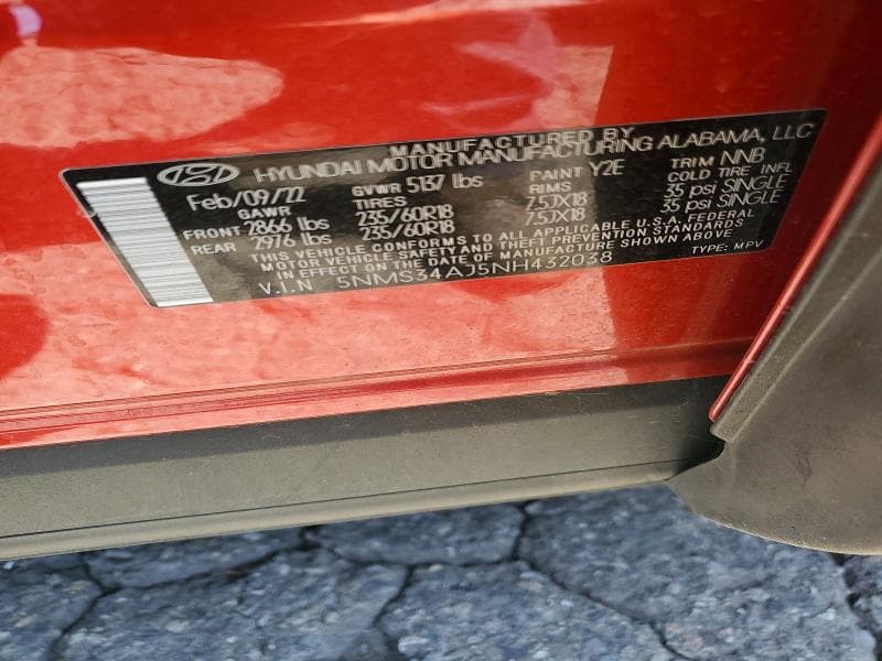 2022 HYUNDAI SANTA FE SEL 13