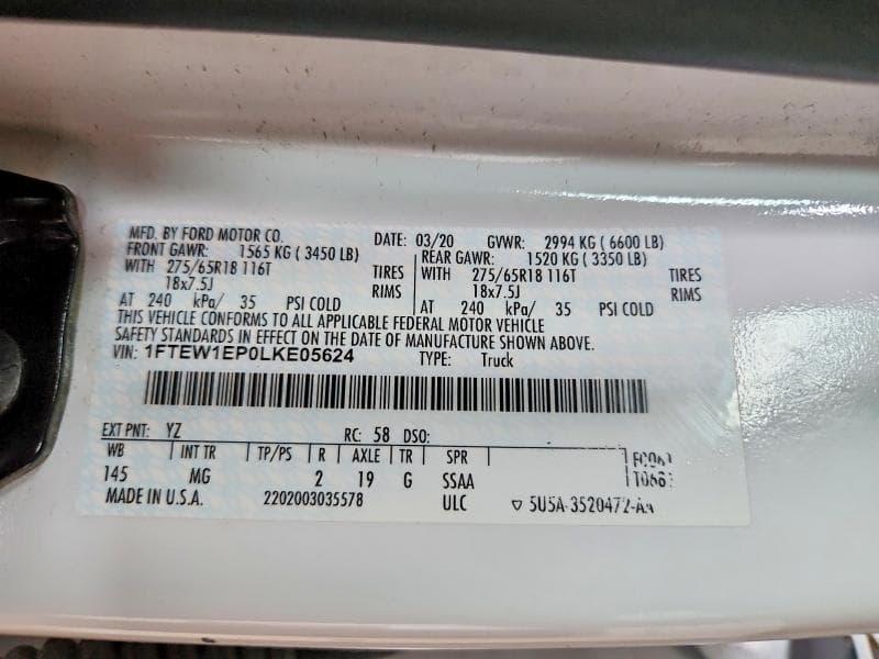 2020 FORD F150 SUPERCREW SUPERCREW 13
