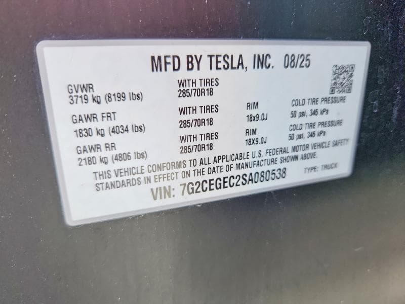 2025 TESLA CYBERTRUCK 13