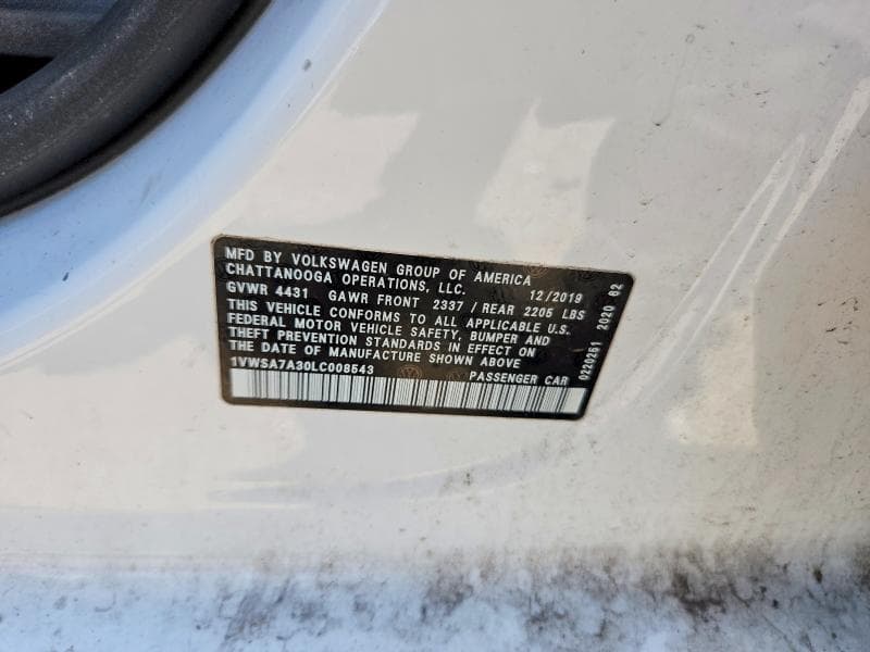 2020 VOLKSWAGEN PASSAT SE 12