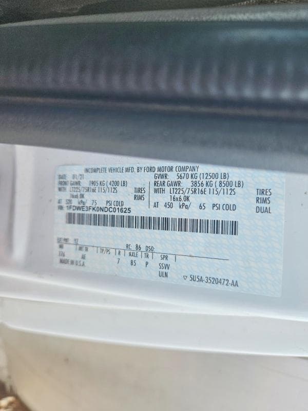 2022 FORD ECONOLINE E350 SUPER DUTY CUTAWAY VAN 14