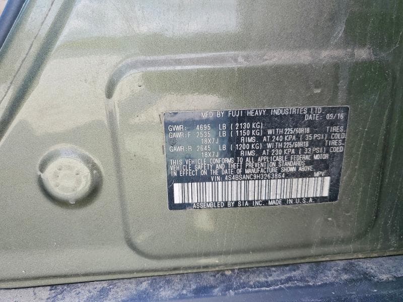 2017 SUBARU OUTBACK 2.5I LIMITED 2.5I LIMITED 12