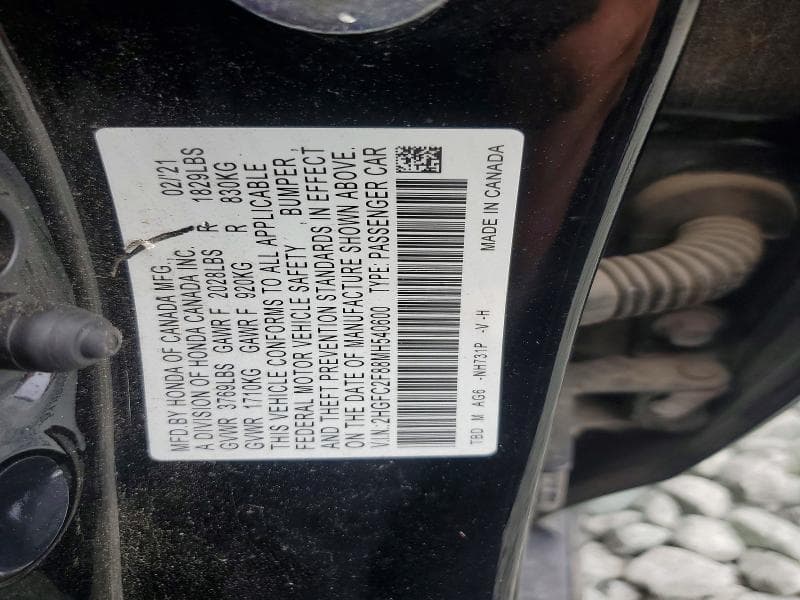 2021 HONDA CIVIC SPORT 12