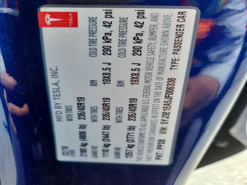 2018 TESLA MODEL 3 12