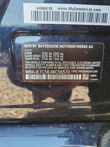 2018 BMW 540 XI XI 12