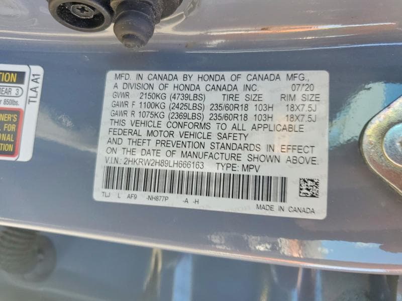 2020 HONDA CR-V EXL 14