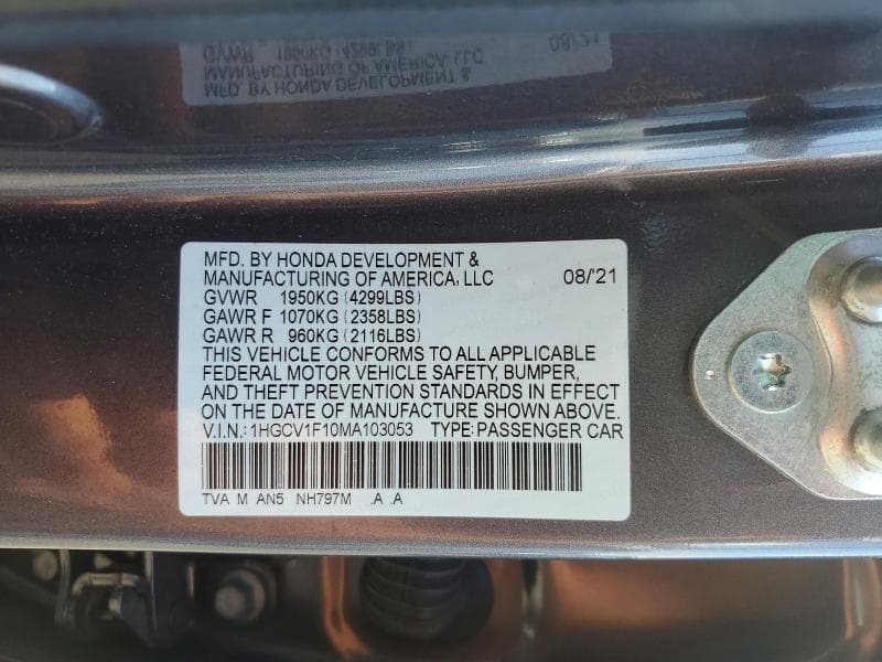 2021 HONDA ACCORD LX 13