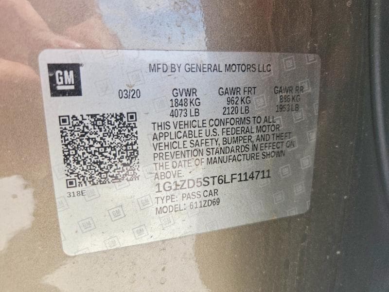 2020 CHEVROLET MALIBU LT 12