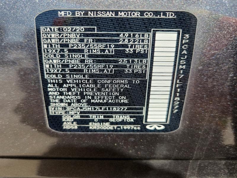 2020 INFINITI QX50 LUXE LUXE 12
