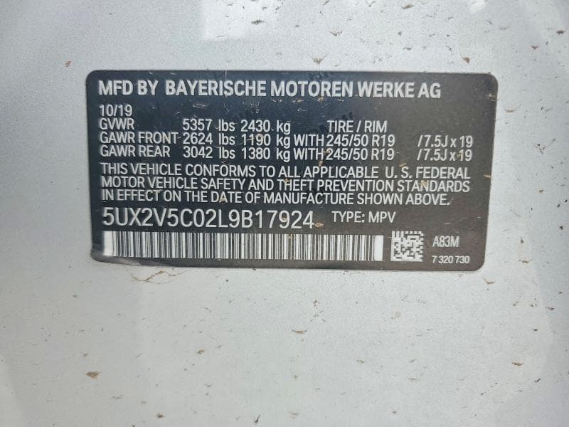 2020 BMW X4 XDRIVEM40I XDRIVEM40I 12