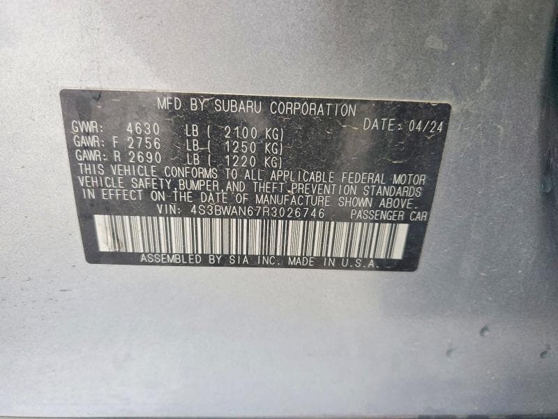 2024 SUBARU LEGACY LIMITED 12