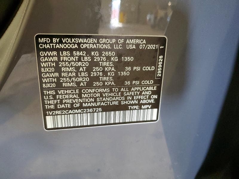 2021 VOLKSWAGEN ATLAS CROSS SPORT SE 13