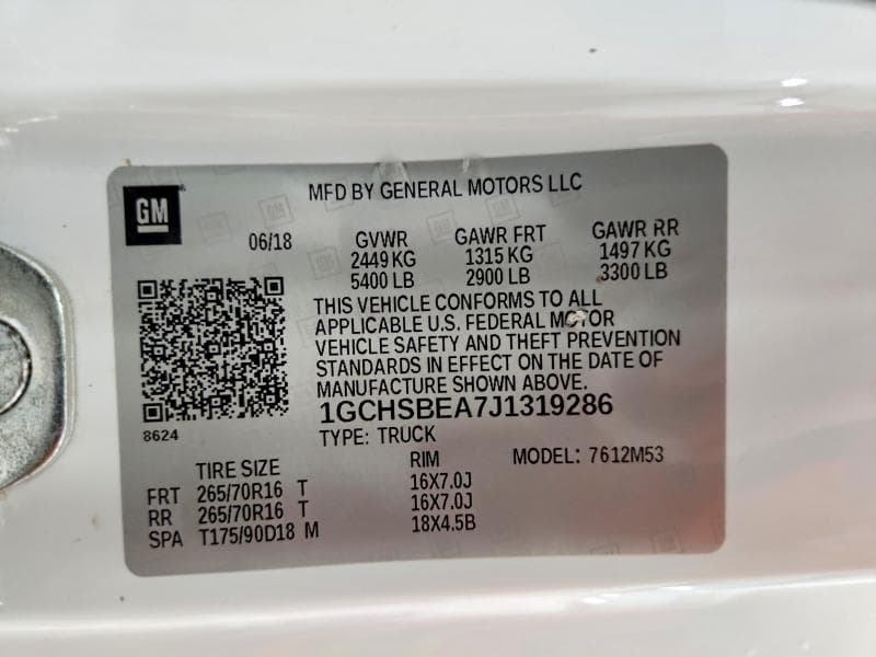 2018 CHEVROLET COLORADO 12
