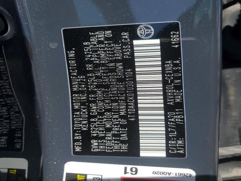 2026 TOYOTA CAMRY LE 12
