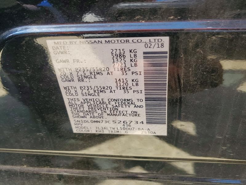 2018 INFINITI QX60 BASE BASE 12