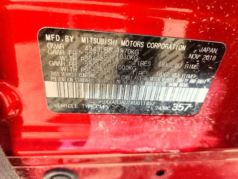 2019 MITSUBISHI OUTLANDER SPORT ES 12