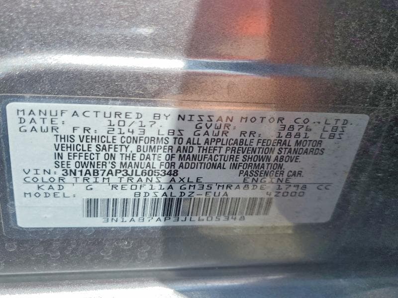 2018 NISSAN SENTRA SV 12