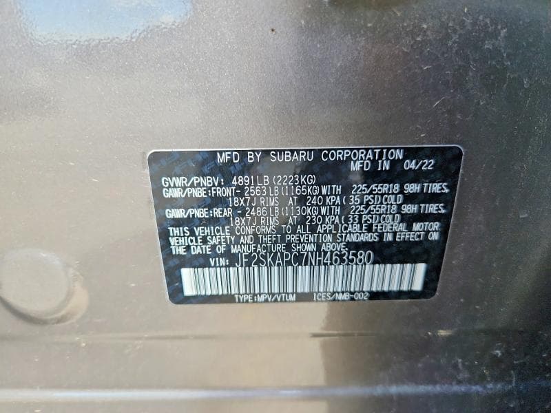 2022 SUBARU FORESTER LIMITED LIMITED 14
