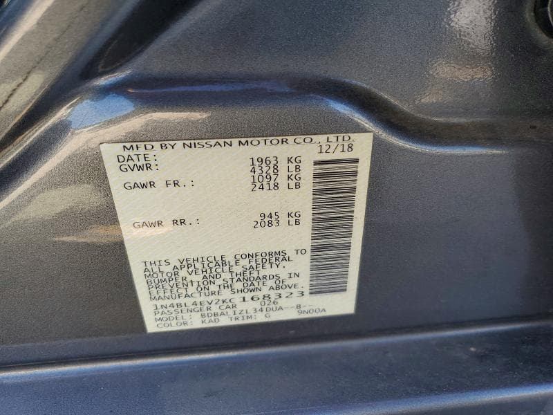 2019 NISSAN ALTIMA SL SL 13