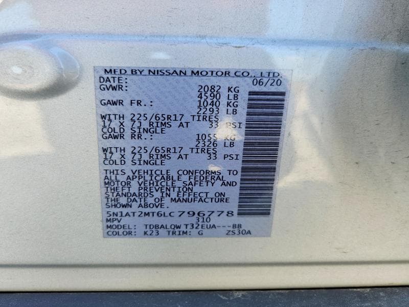 2020 NISSAN ROGUE SV 13