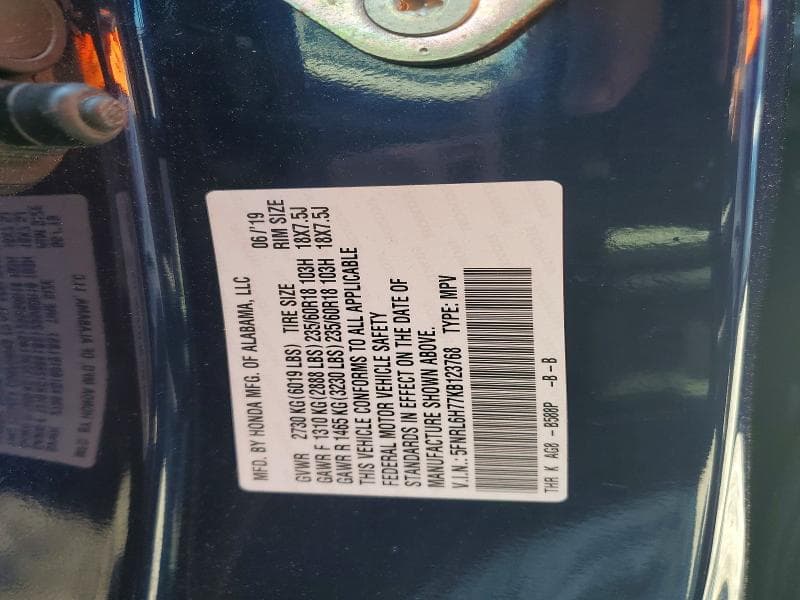 2019 HONDA ODYSSEY EXL 13
