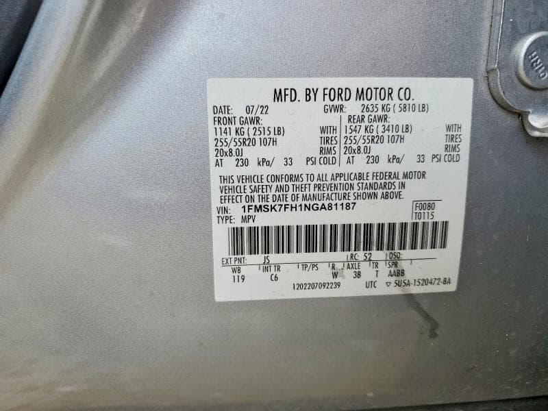 2022 FORD EXPLORER LIMITED LIMITED 14