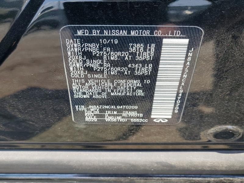 2020 INFINITI QX80 LUXE 13