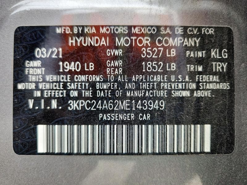 2021 HYUNDAI ACCENT SE SE 12