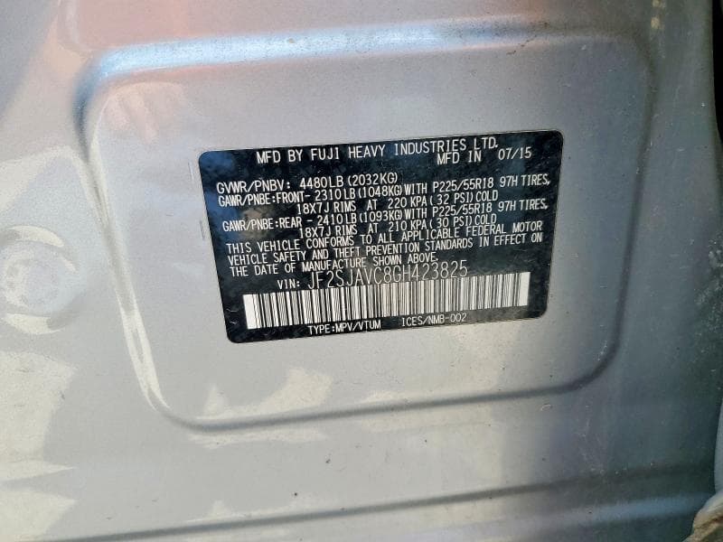 2016 SUBARU FORESTER 13