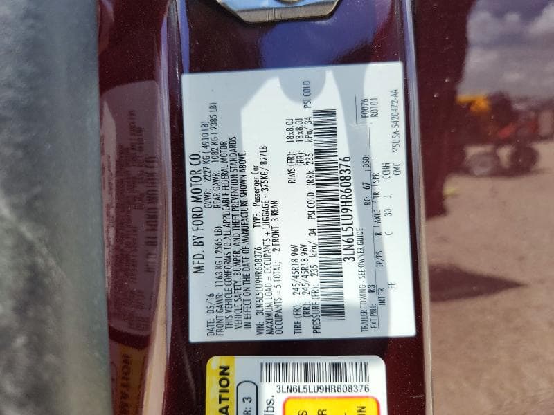 2017 LINCOLN MKZ HYBRID SELECT HYBRID SELECT 12