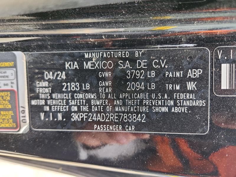 2024 KIA FORTE LXS 12