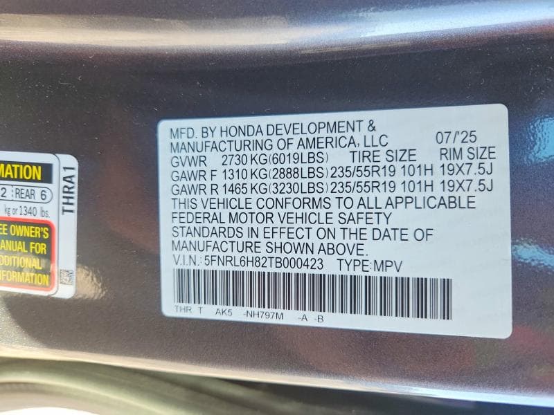 2026 HONDA ODYSSEY TOURING 13