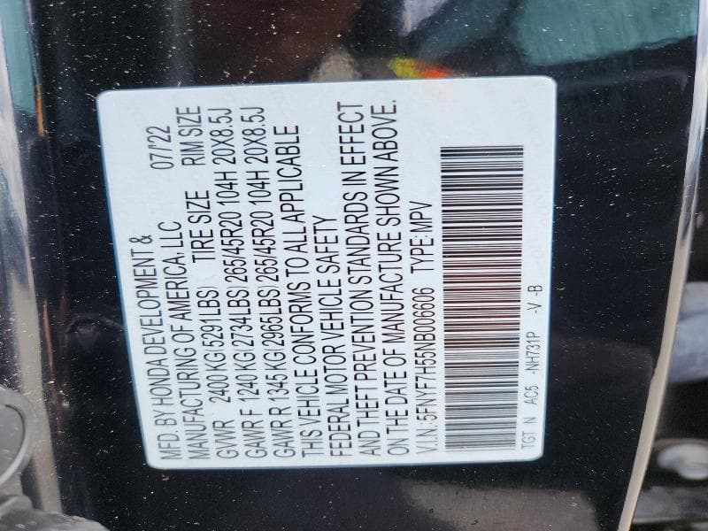 2022 HONDA PASSPORT EXL EXL 12
