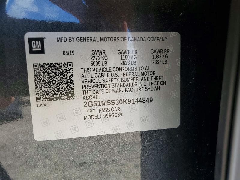 2019 CADILLAC XTS LUXURY LUXURY 12