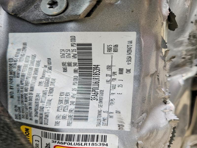 2020 FORD FUSION SE SE 12