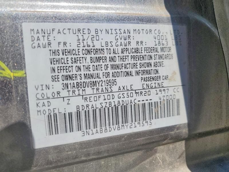 2021 NISSAN SENTRA SR 12