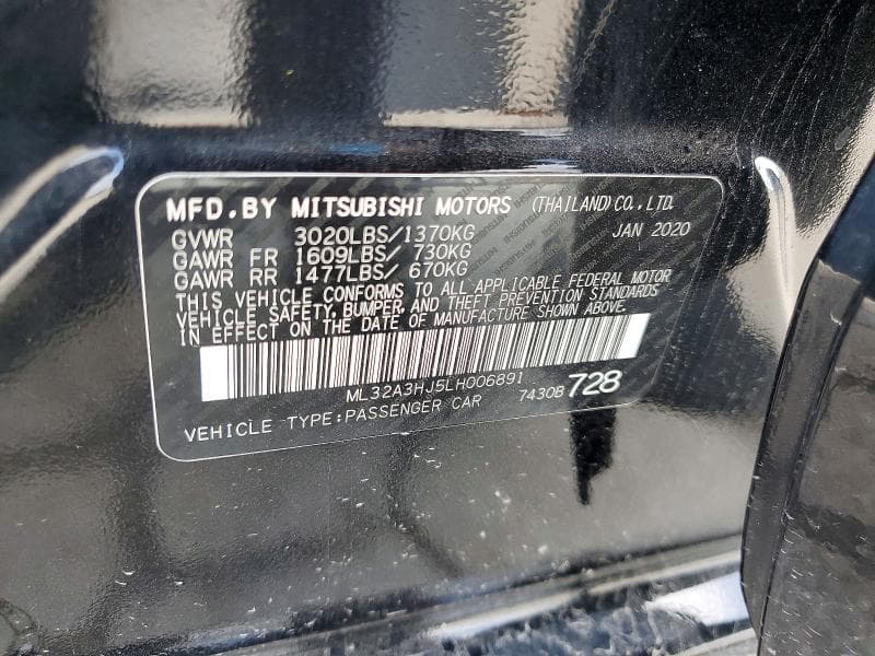 2020 MITSUBISHI MIRAGE ES 13