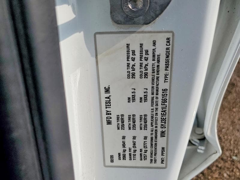2020 TESLA MODEL 3 12