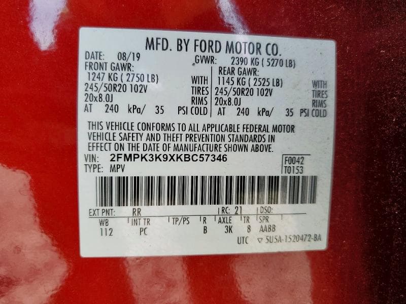 2019 FORD EDGE TITANIUM 14