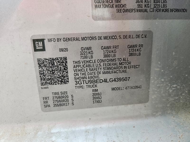 2020 GMC SIERRA K1500 SLE 12