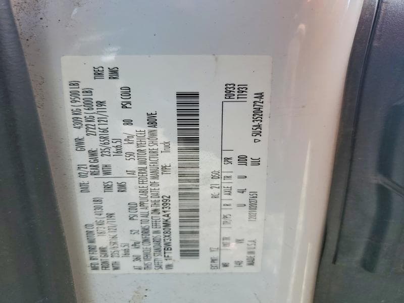 2021 FORD TRANSIT T-350 13