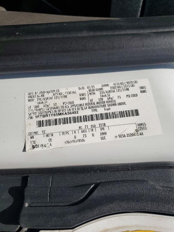 2021 FORD TRANSIT T-250 12
