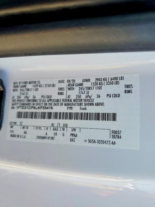 2020 FORD F150 SUPER CAB 12