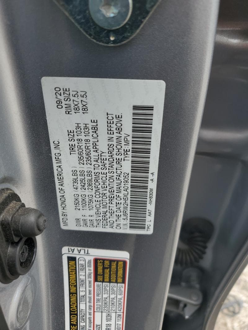 2020 HONDA CR-V EX 14