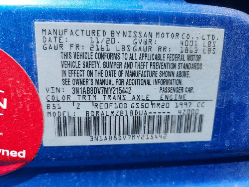 2021 NISSAN SENTRA SR 13
