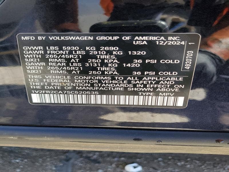 2025 VOLKSWAGEN ATLAS SEL PREMIUM R-LINE 13